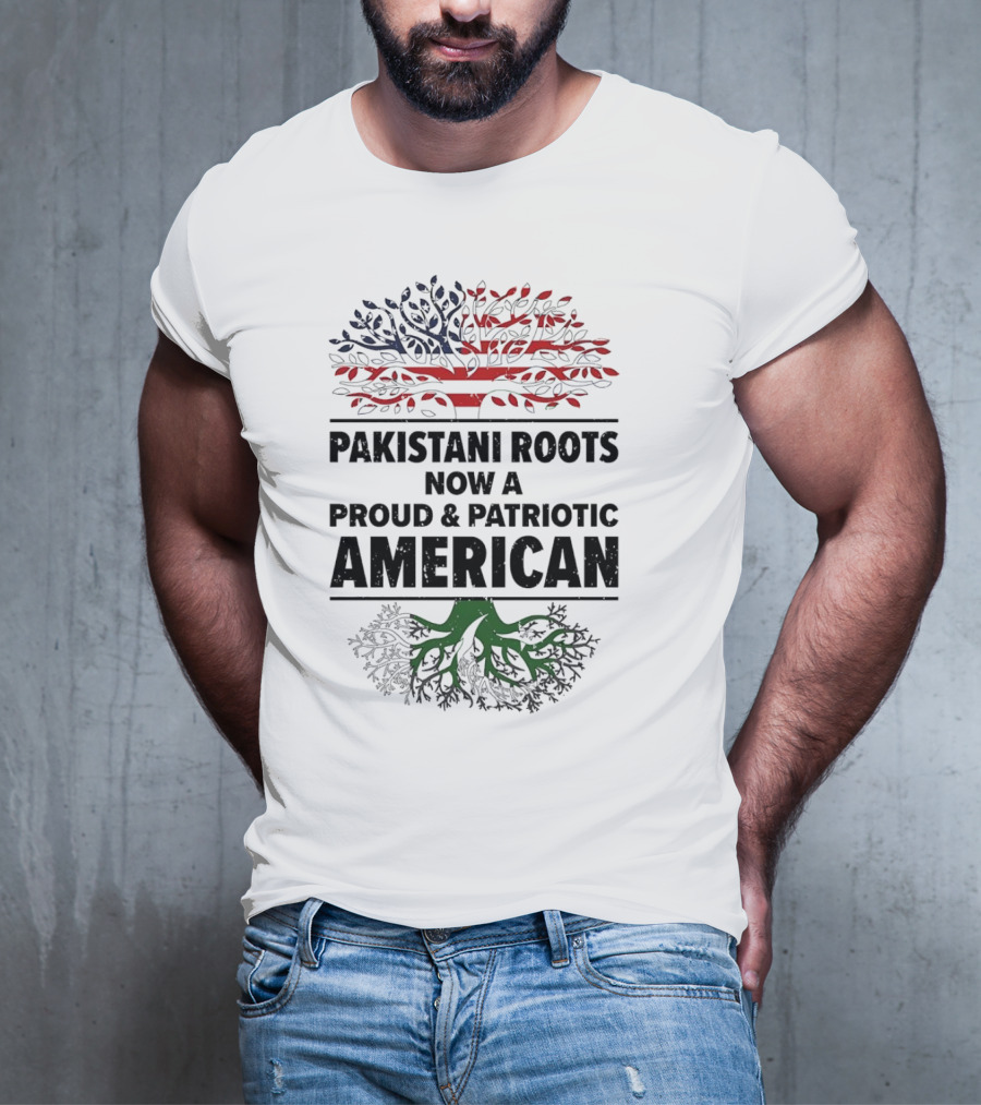 Pakistani Roots With Proud Patriotic American Flag Symbolism T-Shirt