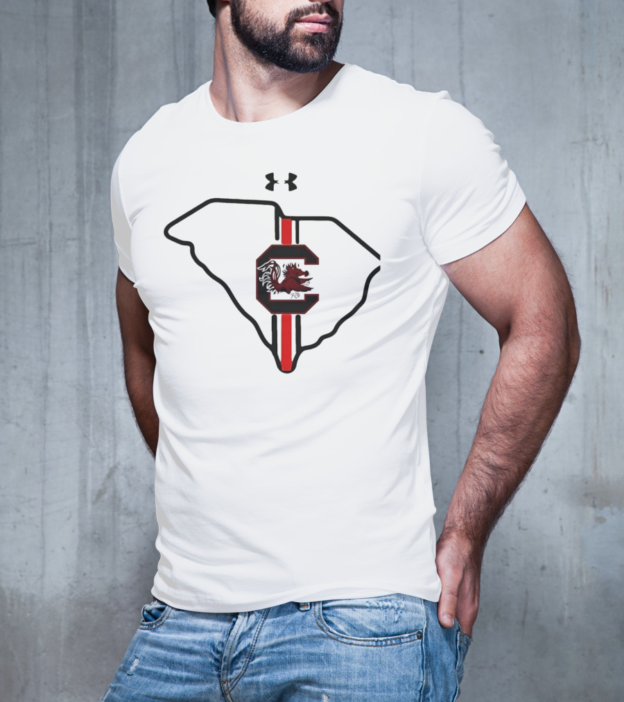 South Carolina Gamecocks Map Outline Under Armour T-Shirt