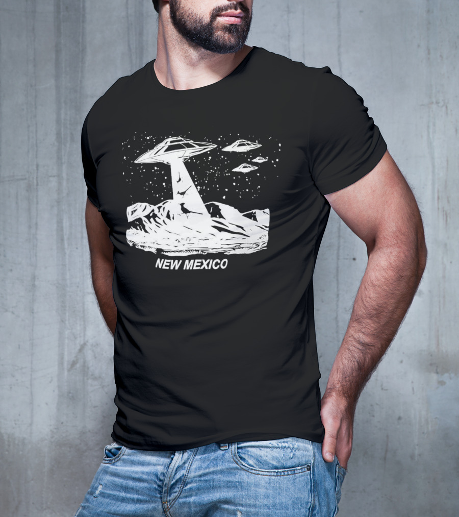 New Mexico UFOs And Aliens In Starry Sky Scene T-Shirt