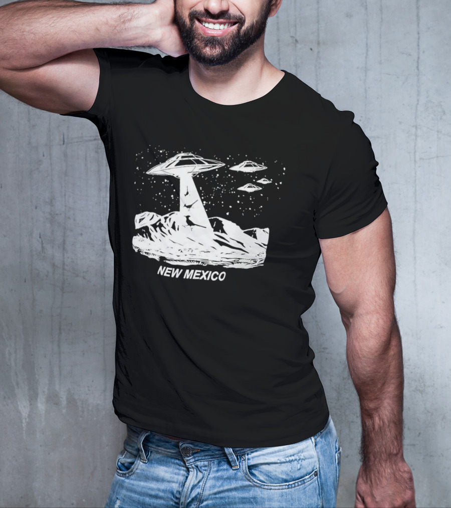 New Mexico UFOs And Aliens In Starry Sky Scene T-Shirt