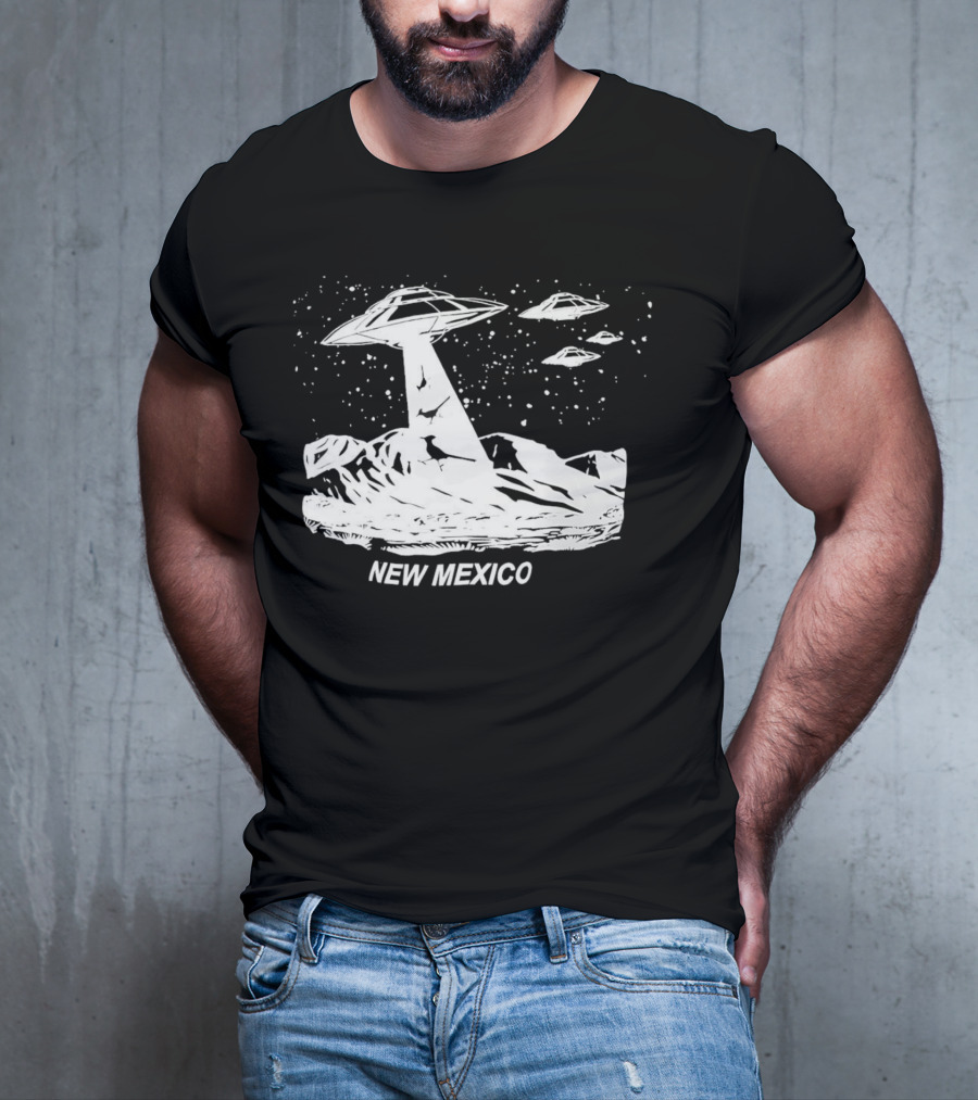 New Mexico UFOs And Aliens In Starry Sky Scene T-Shirt