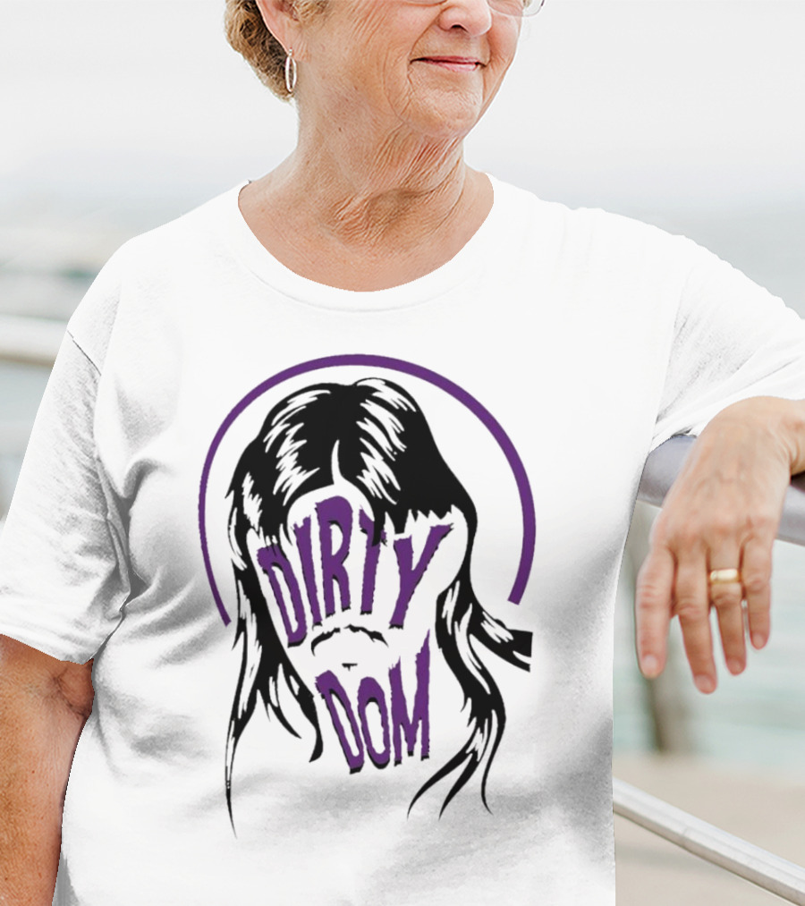 Dirty Dom Mullet Retro Style Black And Purple T-Shirt