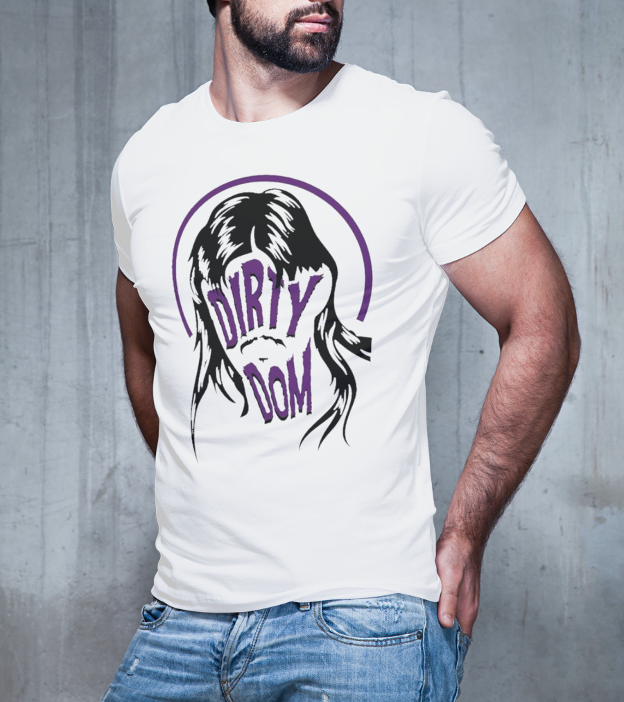 Dirty Dom Mullet Retro Style Black And Purple T-Shirt