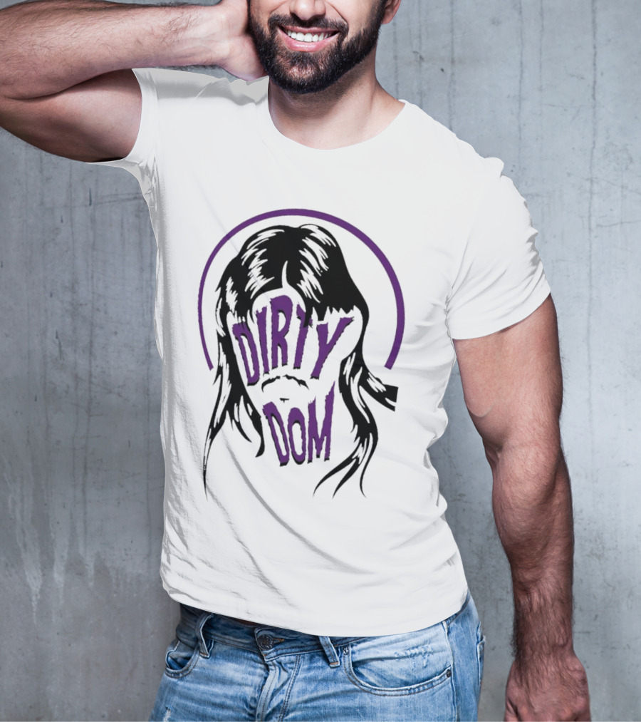 Dirty Dom Mullet Retro Style Black And Purple T-Shirt