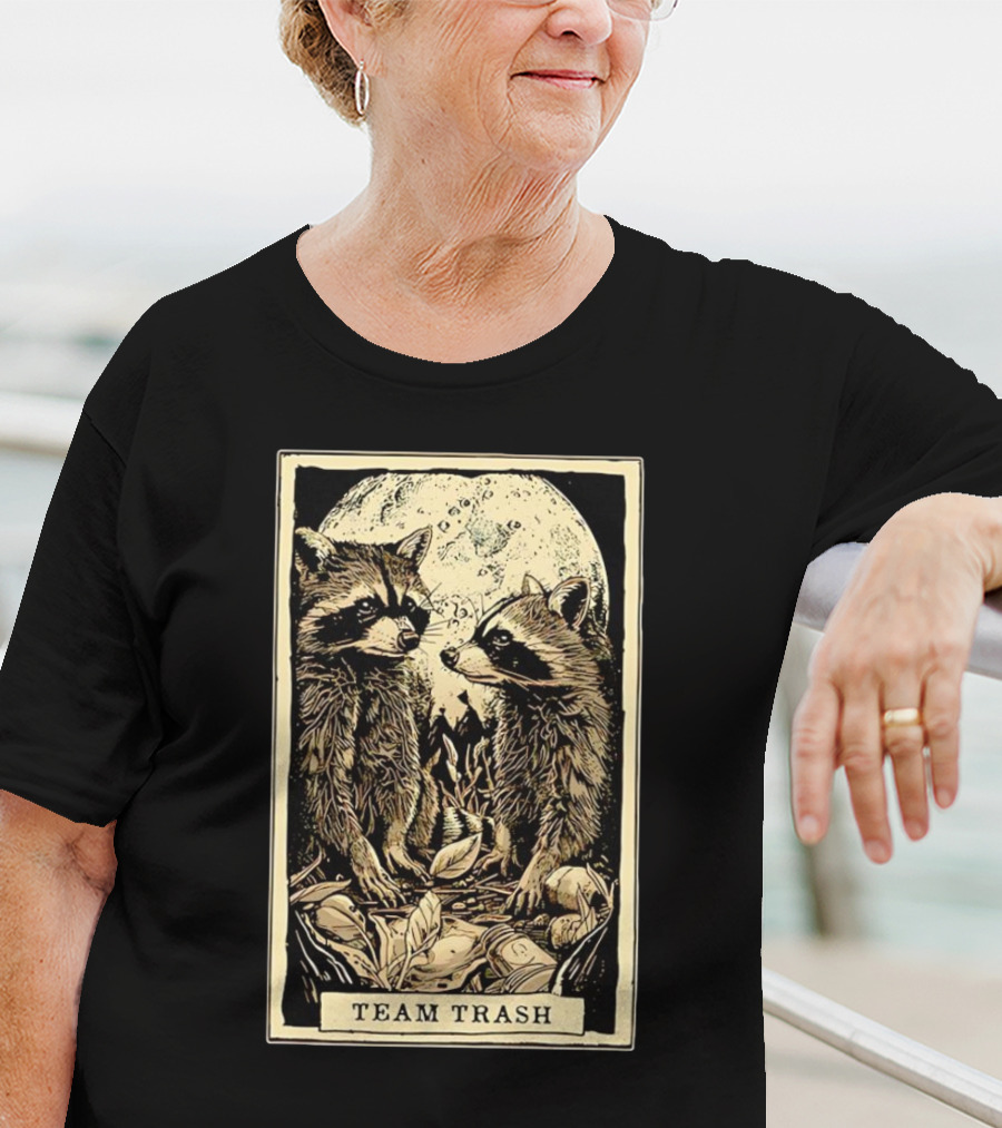 Raccoon Team Trash Tarot Card Moon T-Shirt