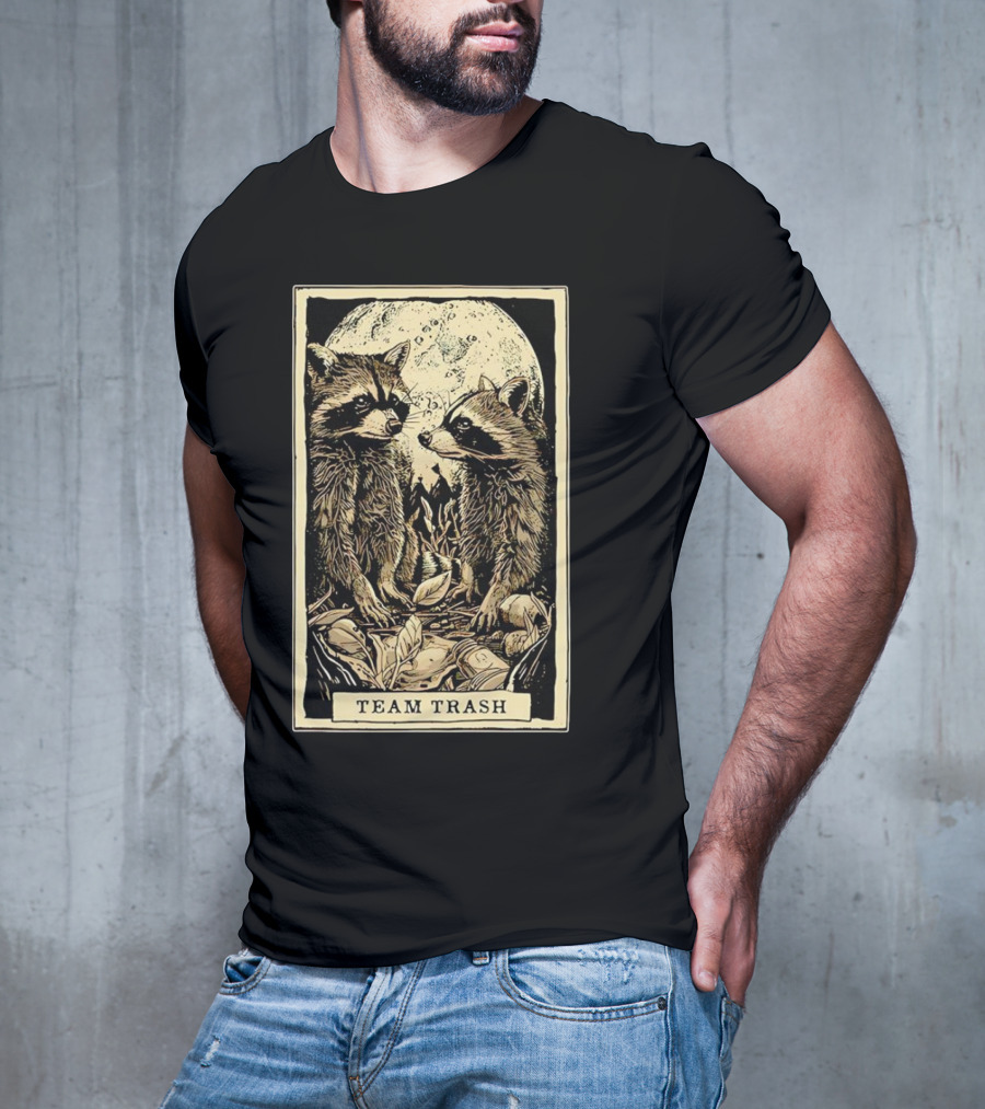 Raccoon Team Trash Tarot Card Moon T-Shirt