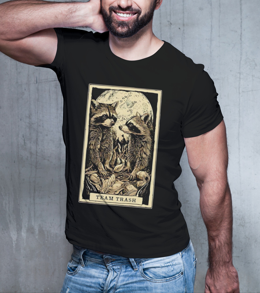 Raccoon Team Trash Tarot Card Moon T-Shirt