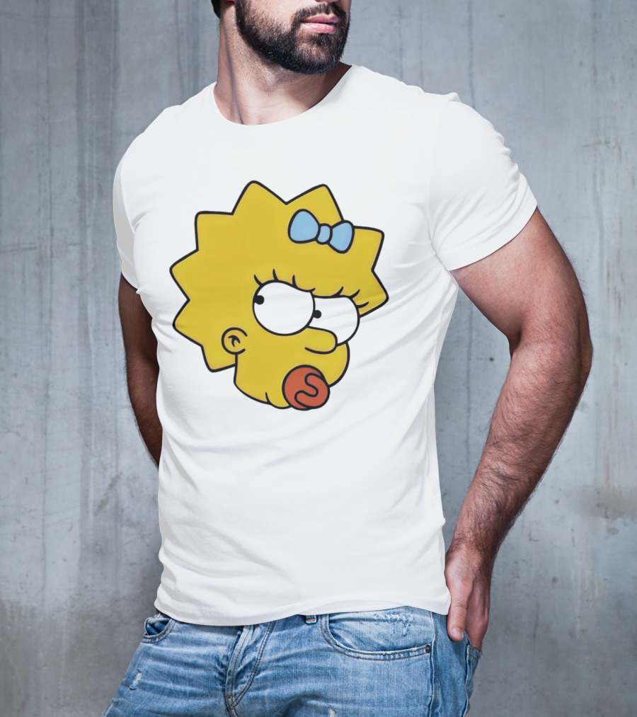 Manicita The Simpsons Maggie Angry Face With Pacifier And Bow T-Shirt