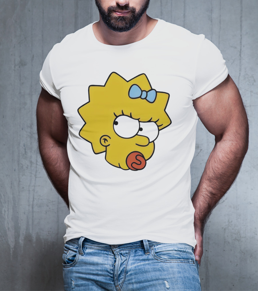 Manicita The Simpsons Maggie Angry Face With Pacifier And Bow T-Shirt