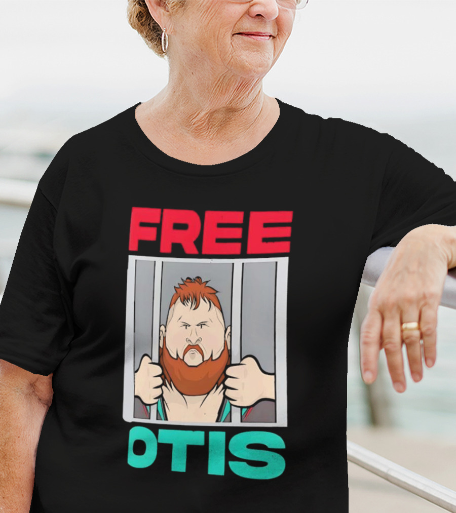 Free Otis Cartoon Nikola Bogojevic Wrestling T-Shirt