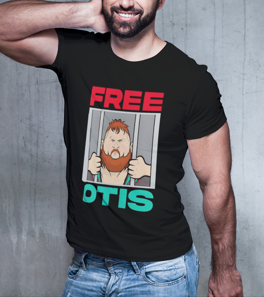 Free Otis Cartoon Nikola Bogojevic Wrestling T-Shirt