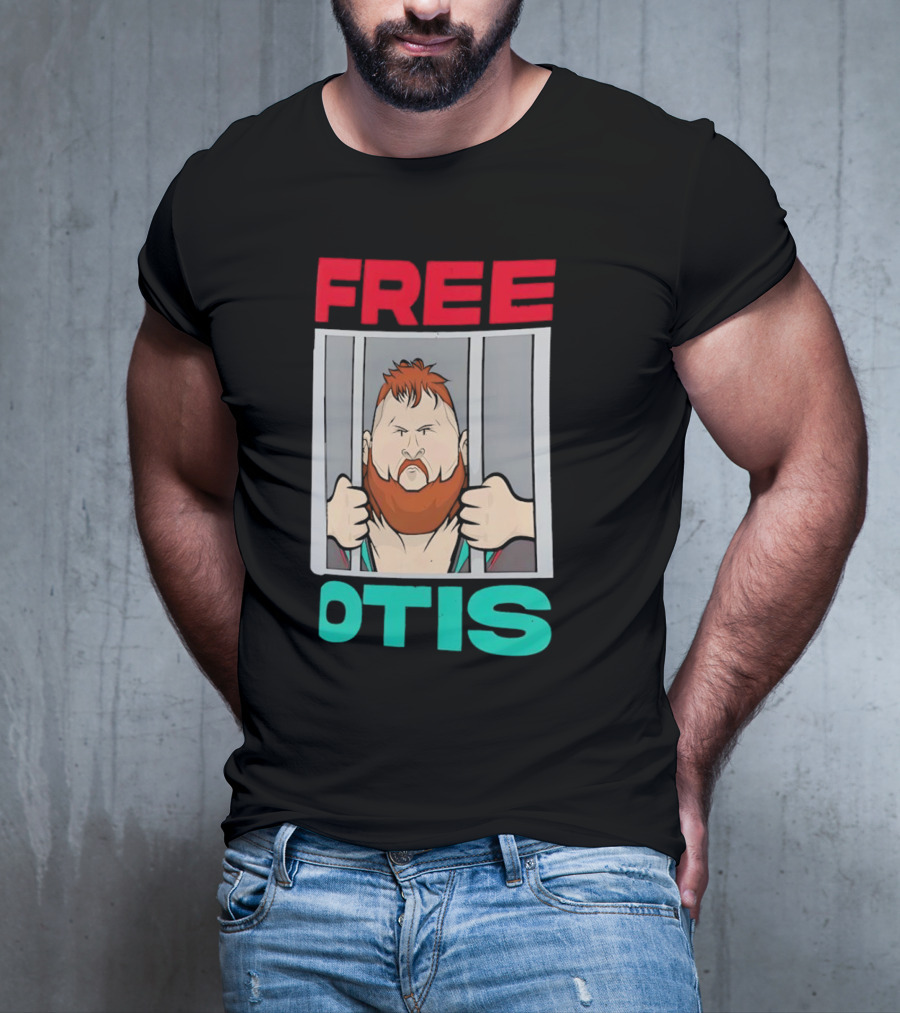 Free Otis Cartoon Nikola Bogojevic Wrestling T-Shirt