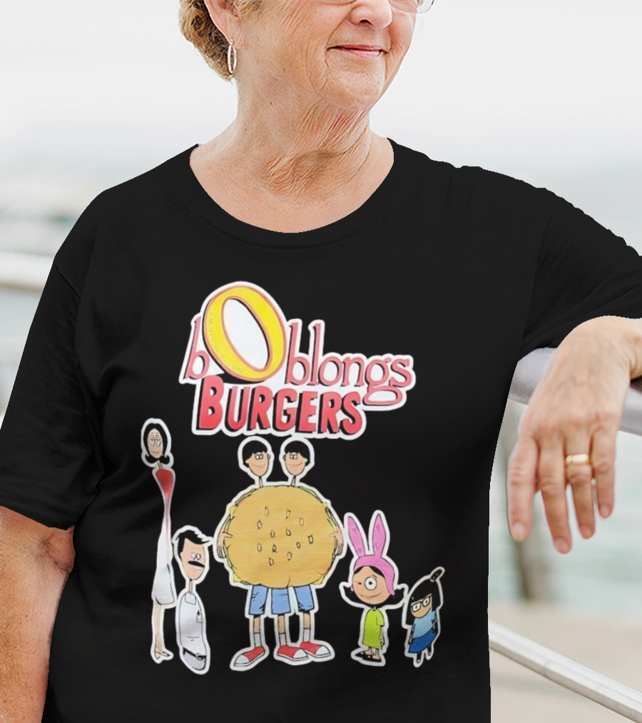 Boblongs Burgers Cartoon Characters Holding Burger T-Shirt