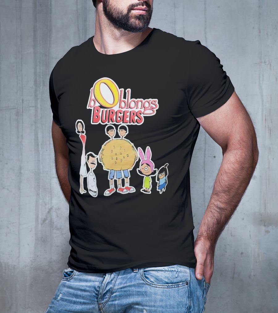 Boblongs Burgers Cartoon Characters Holding Burger T-Shirt