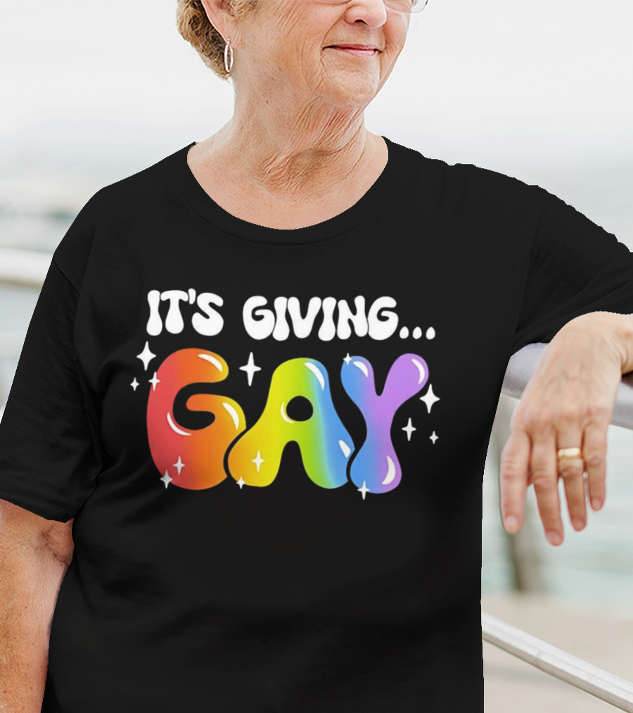 It's Giving Gay Pride Rainbow Sparkles T-Shirt