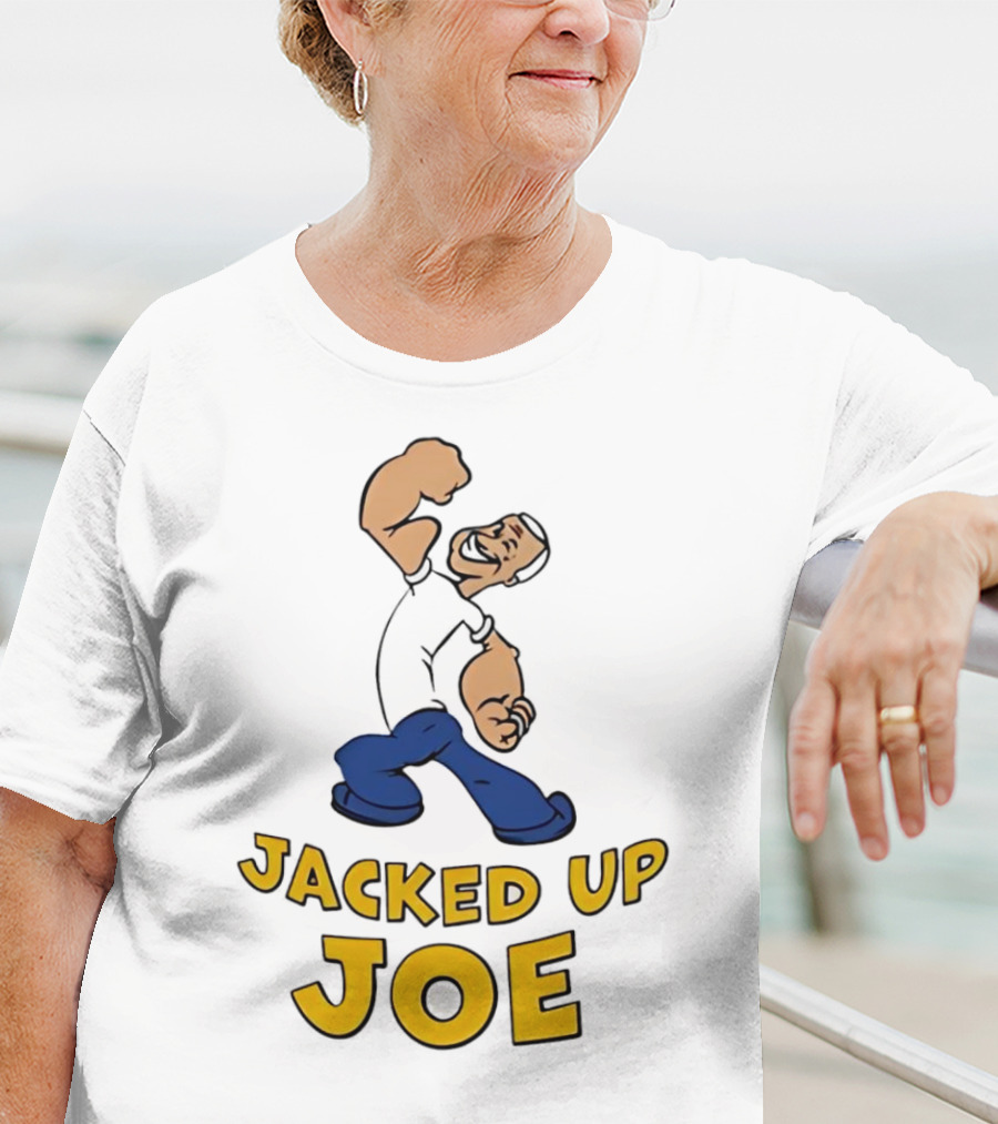 Jacked Up Joe Cartoon Flexing Character T-Shirt