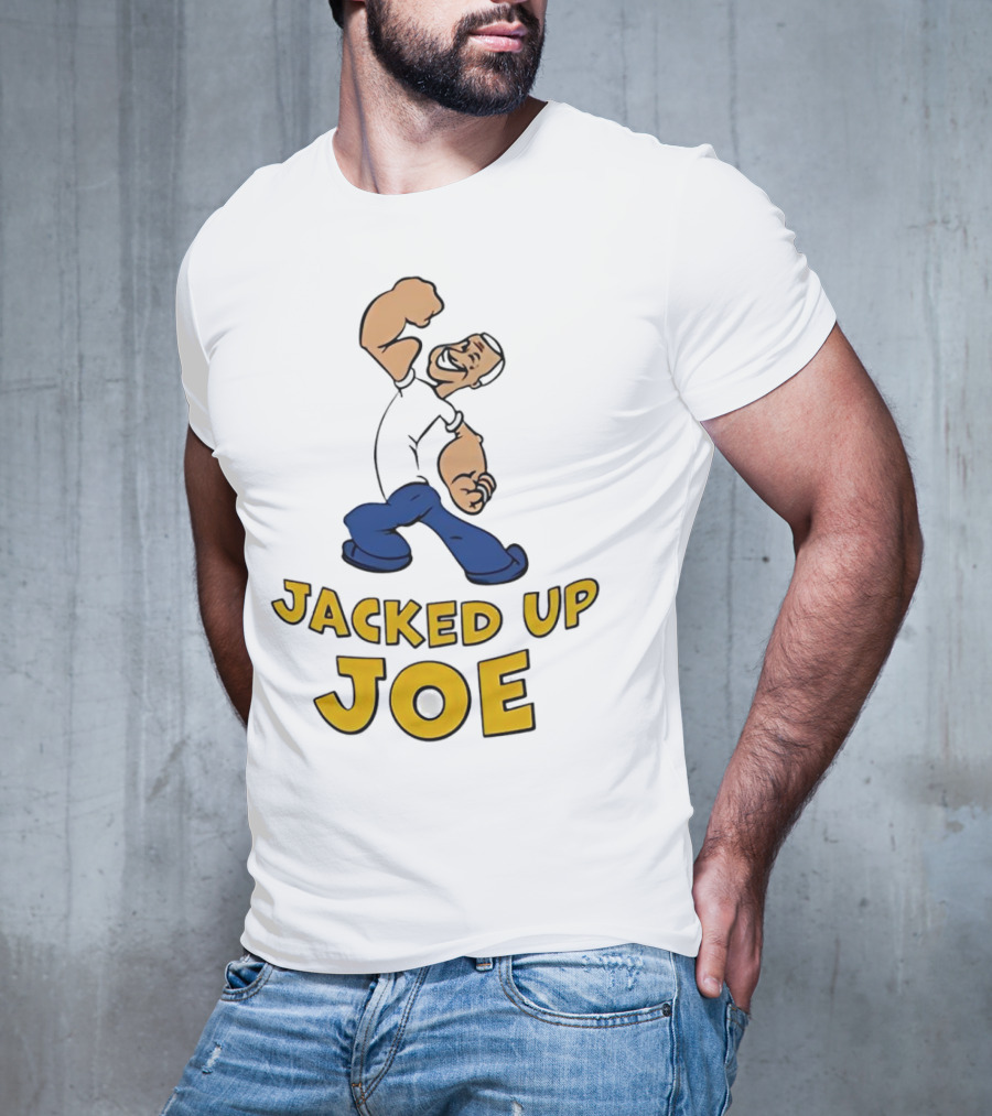 Jacked Up Joe Cartoon Flexing Character T-Shirt