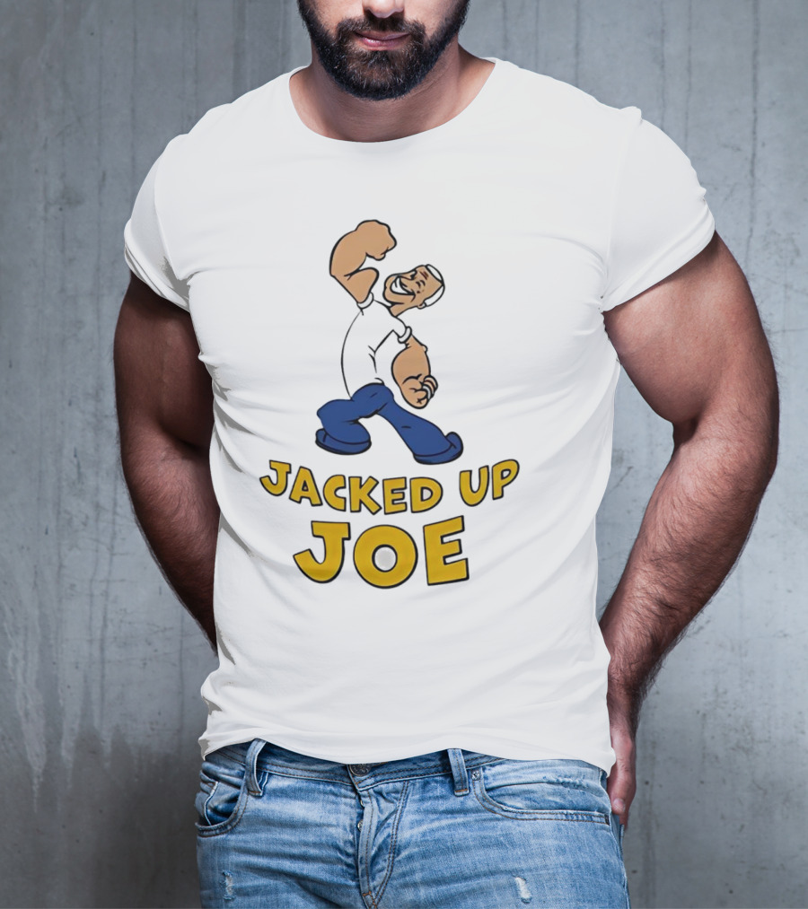 Jacked Up Joe Cartoon Flexing Character T-Shirt