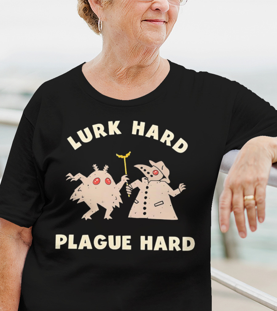 Lurk Hard Plague Hard Mothman And Plague Doctor Duo T-Shirt