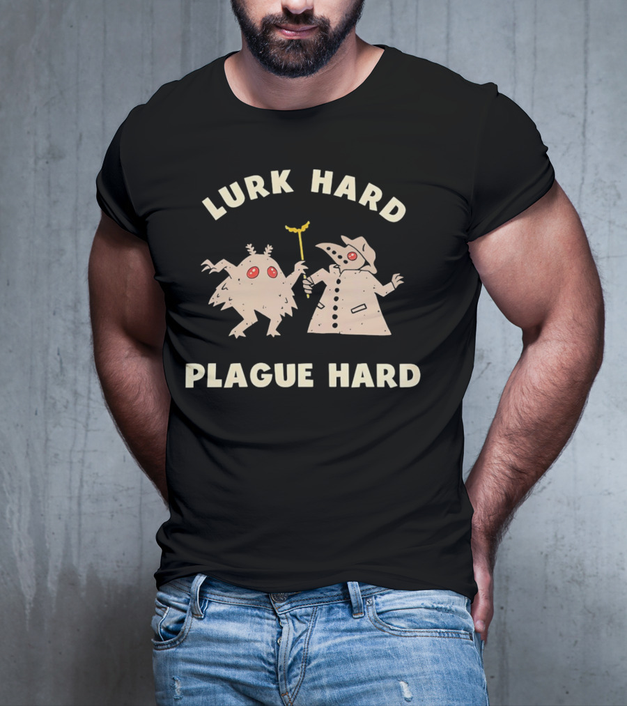 Lurk Hard Plague Hard Mothman And Plague Doctor Duo T-Shirt