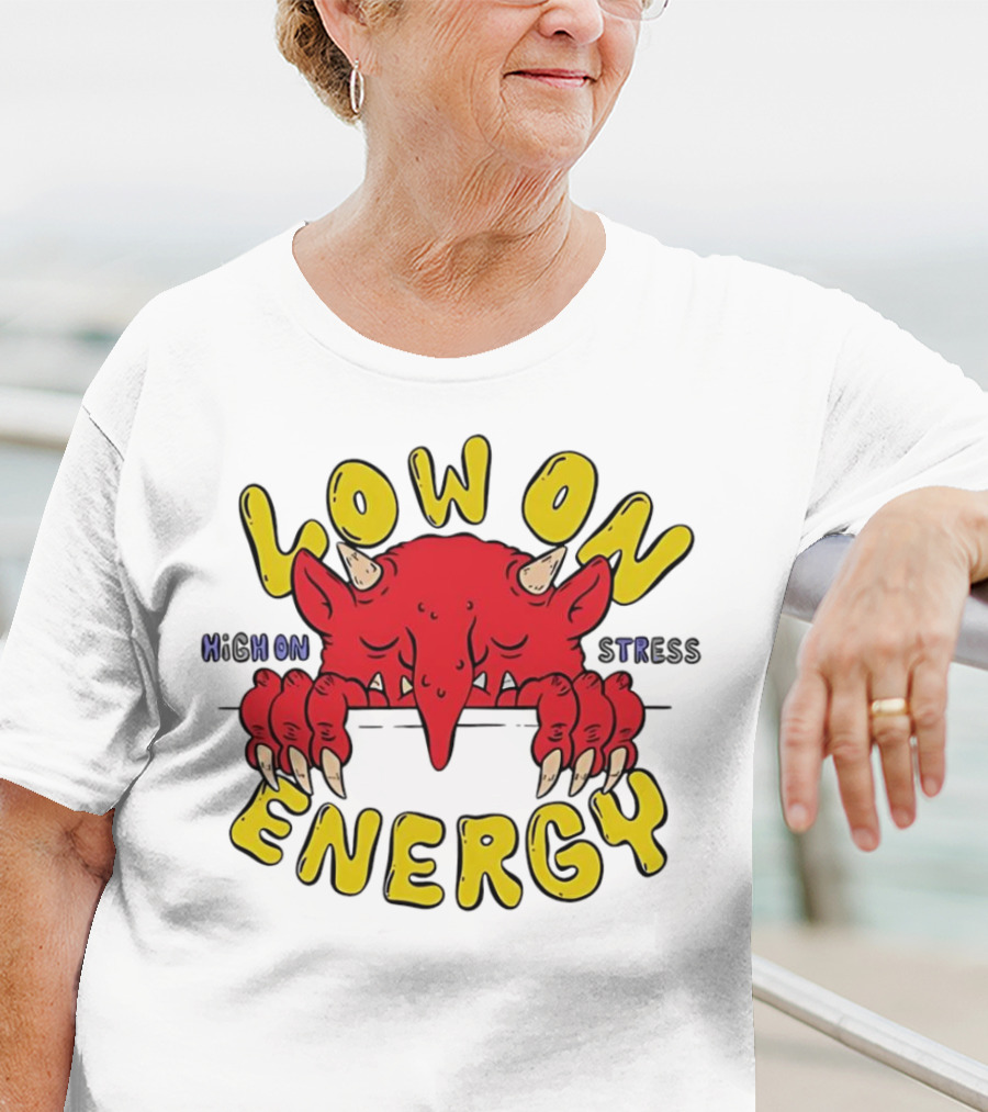 Low On Energy High On Stress Red Demon T-Shirt