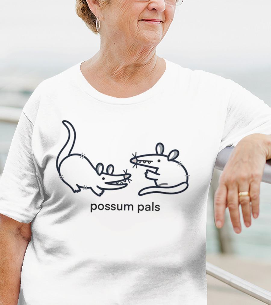 Opossum Pals Playful Cartoon Duo T-Shirt