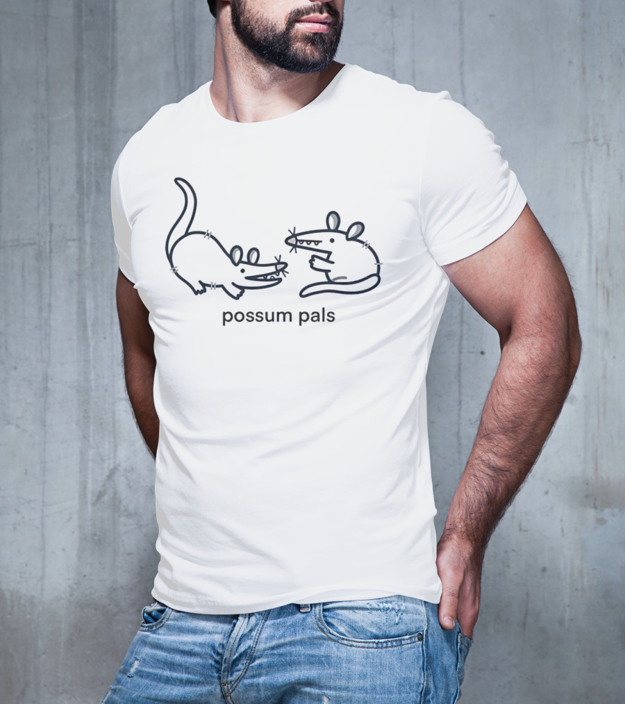 Opossum Pals Playful Cartoon Duo T-Shirt