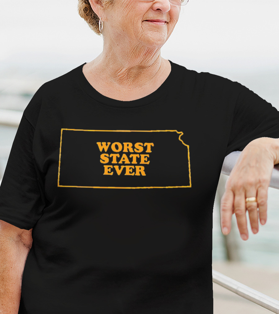 Kansas Worst State Ever Outline T-Shirt