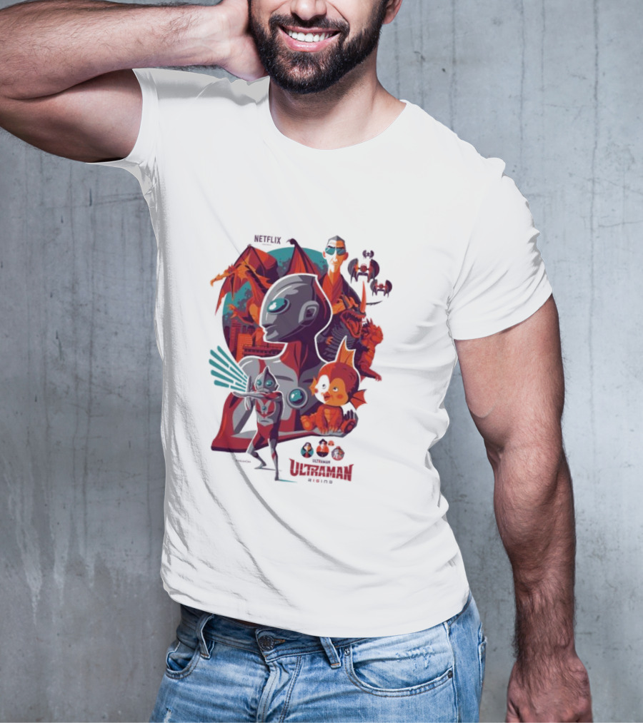 Netflix Ultraman Rising Cartoon Kaiju Characters T-Shirt