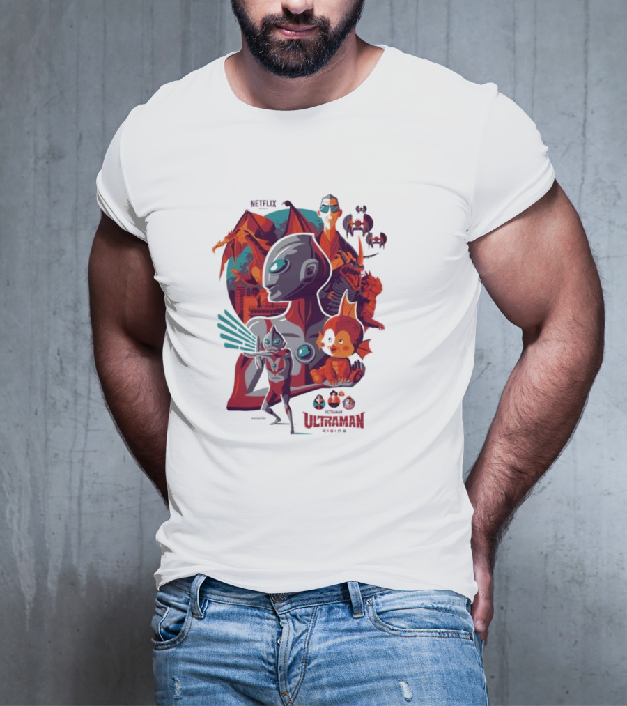 Netflix Ultraman Rising Cartoon Kaiju Characters T-Shirt