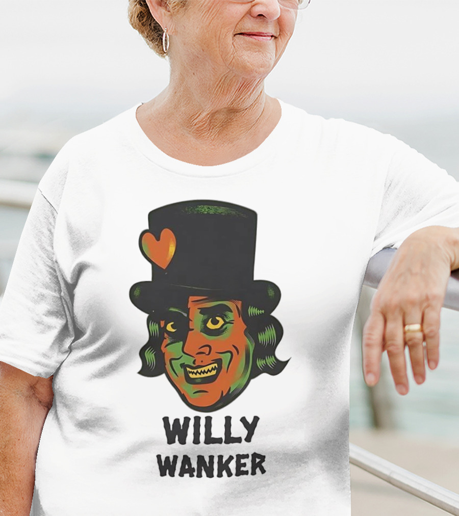 Willy Wanker Orange Heart Character T-Shirt