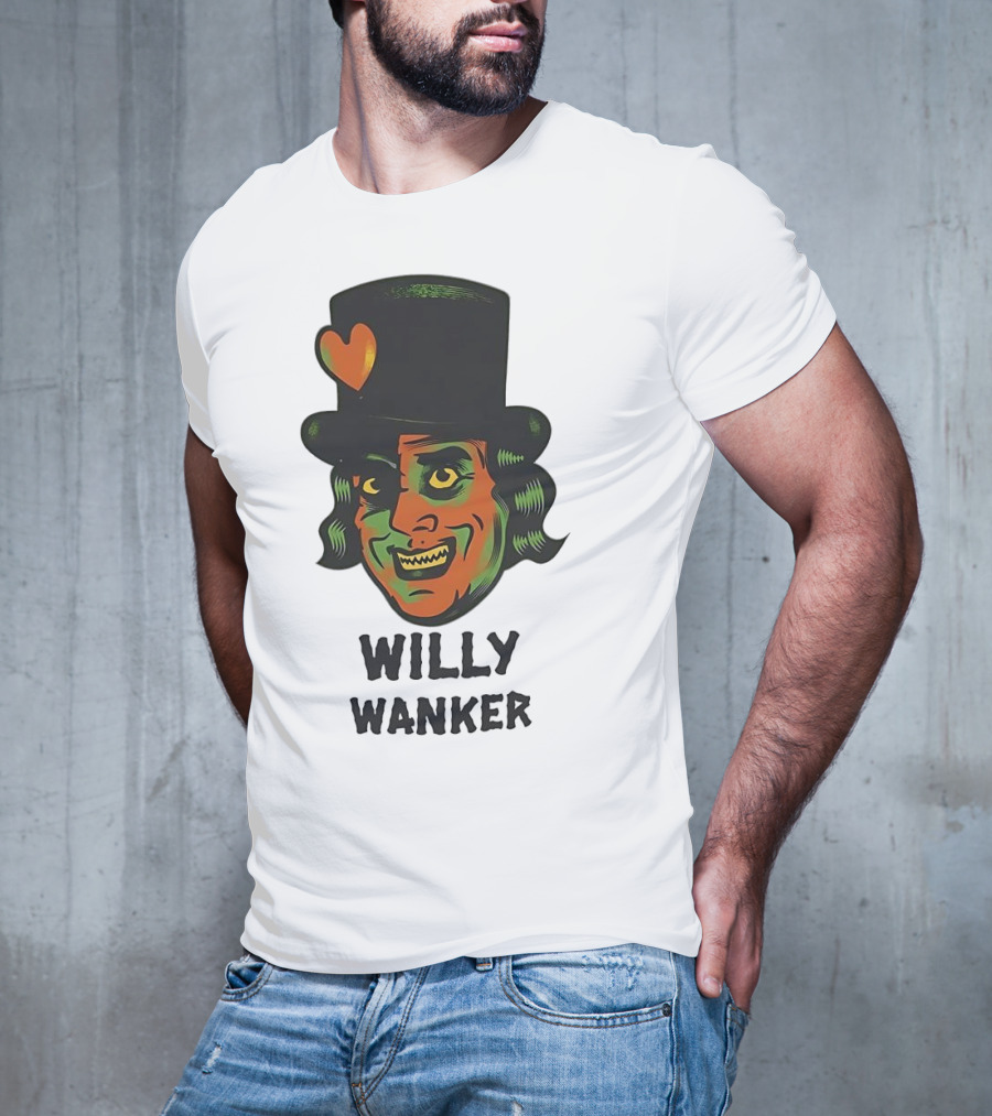 Willy Wanker Orange Heart Character T-Shirt