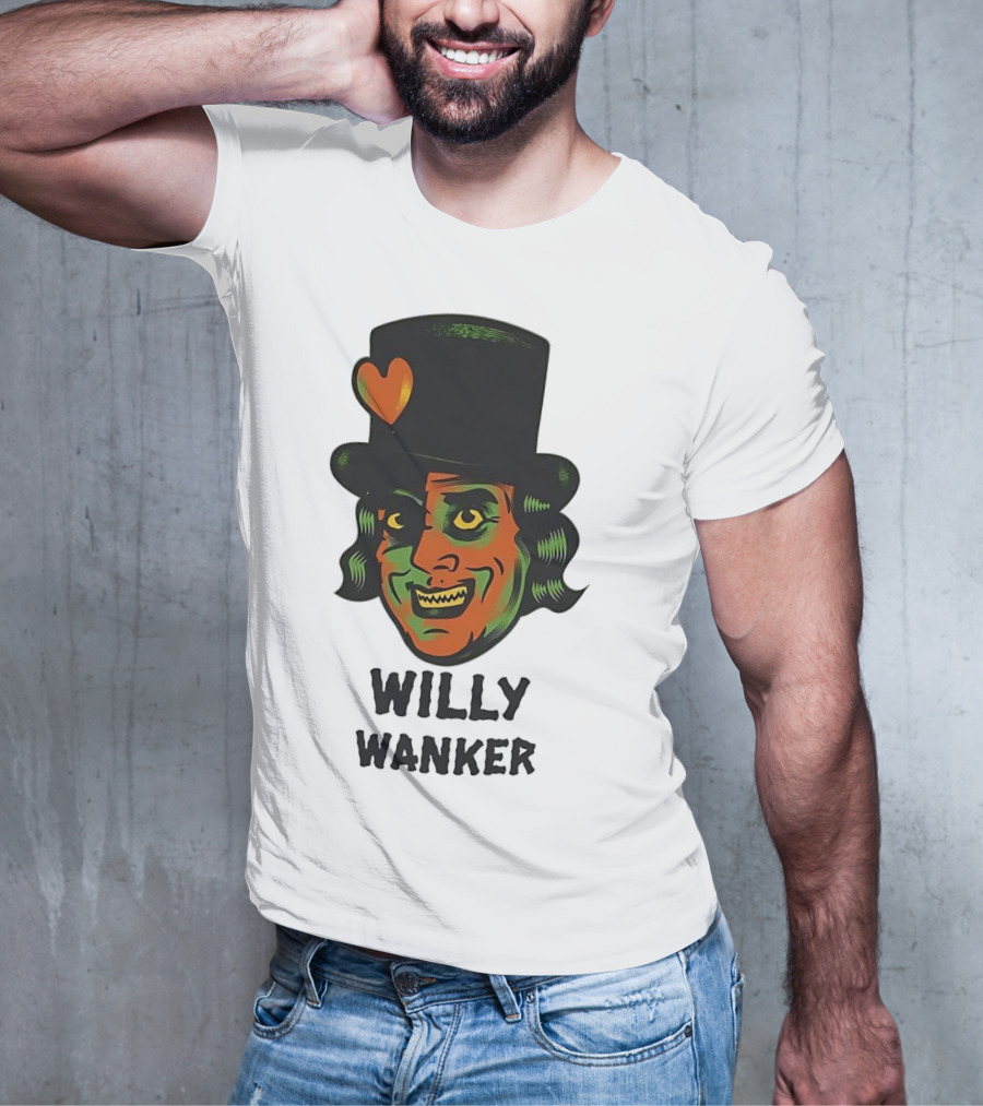 Willy Wanker Orange Heart Character T-Shirt