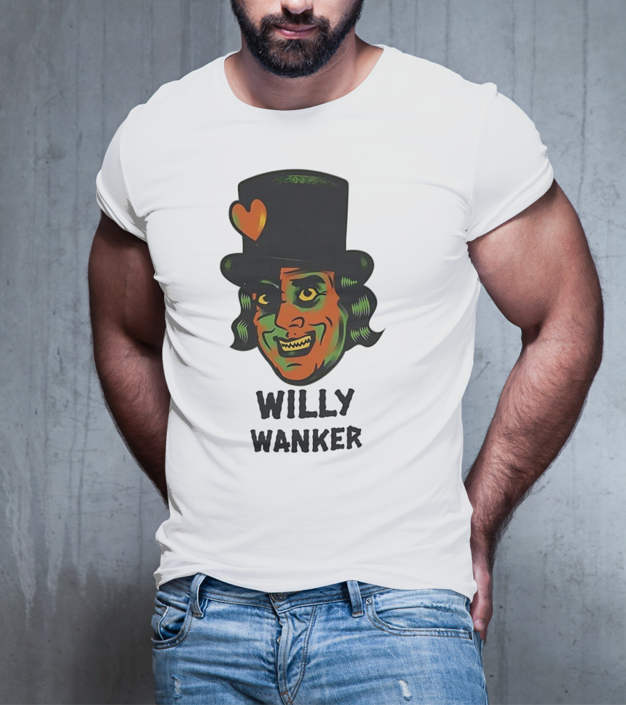 Willy Wanker Orange Heart Character T-Shirt