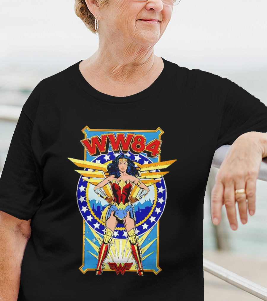 WW84 Wonder Woman Retro Superhero Wings And Stars T-Shirt