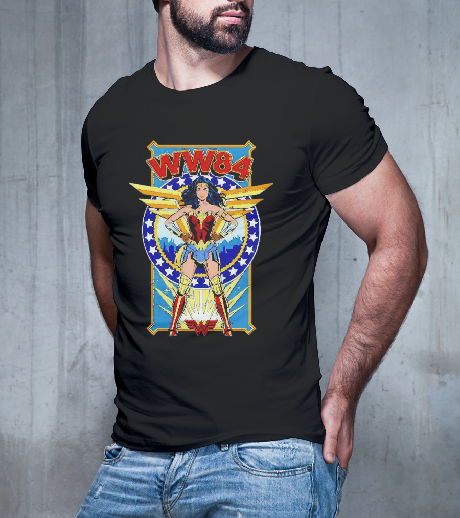 WW84 Wonder Woman Retro Superhero Wings And Stars T-Shirt