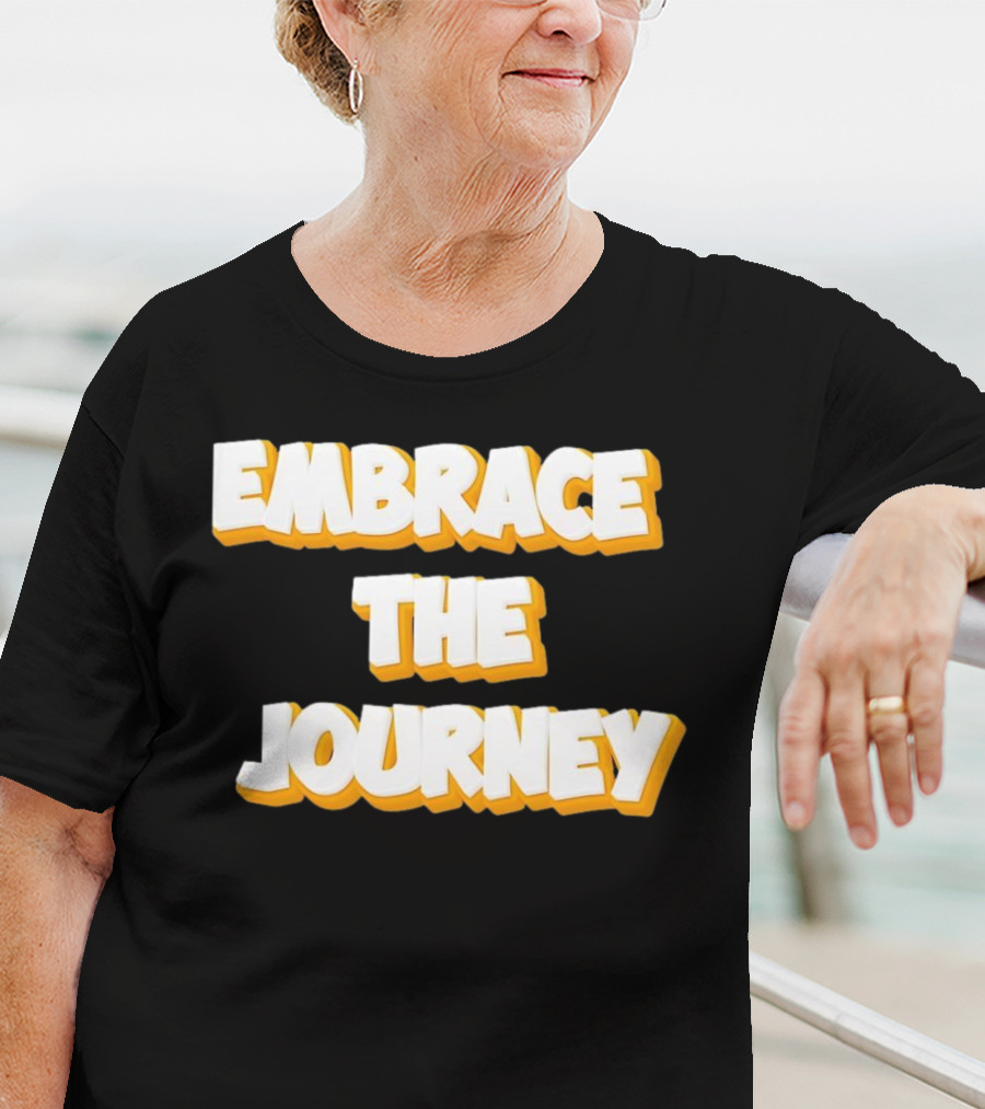 EMBRACE THE JOURNEY White And Yellow T-Shirt