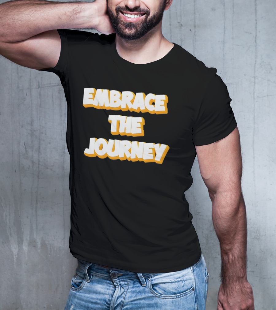 EMBRACE THE JOURNEY White And Yellow T-Shirt