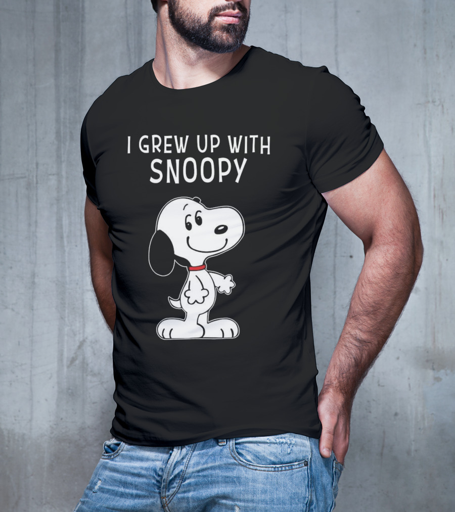 I Grew Up With Snoopy Peanuts Character Nostalgic Fun T-Shirt