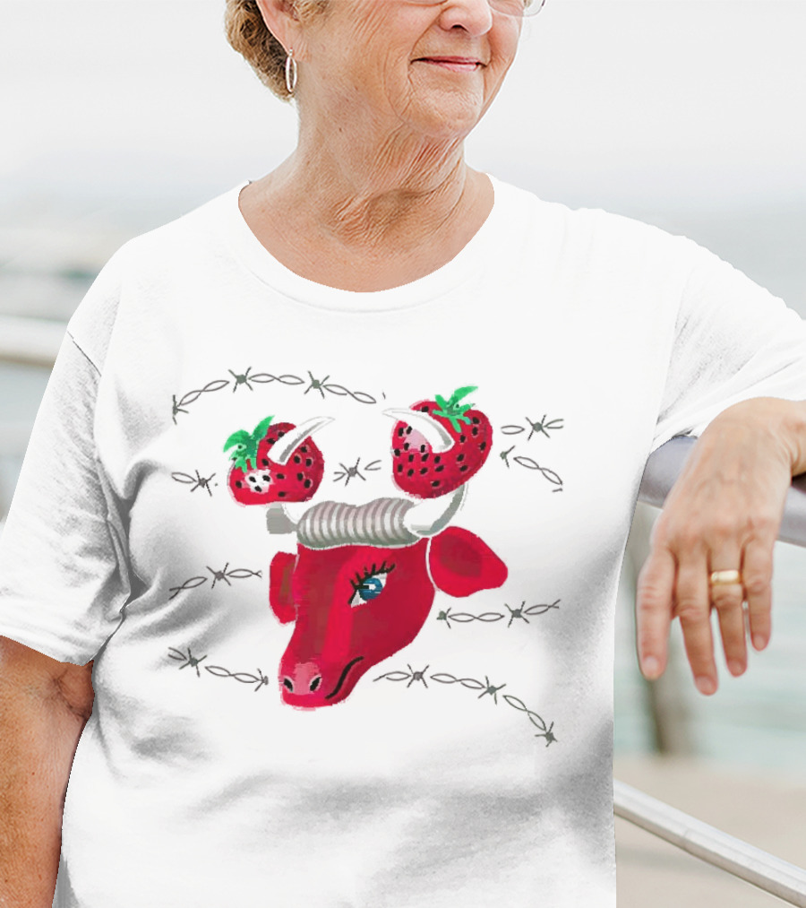 Strawberry Bull Barbed Horns T-Shirt