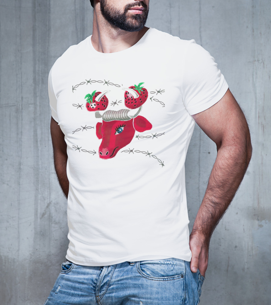 Strawberry Bull Barbed Horns T-Shirt