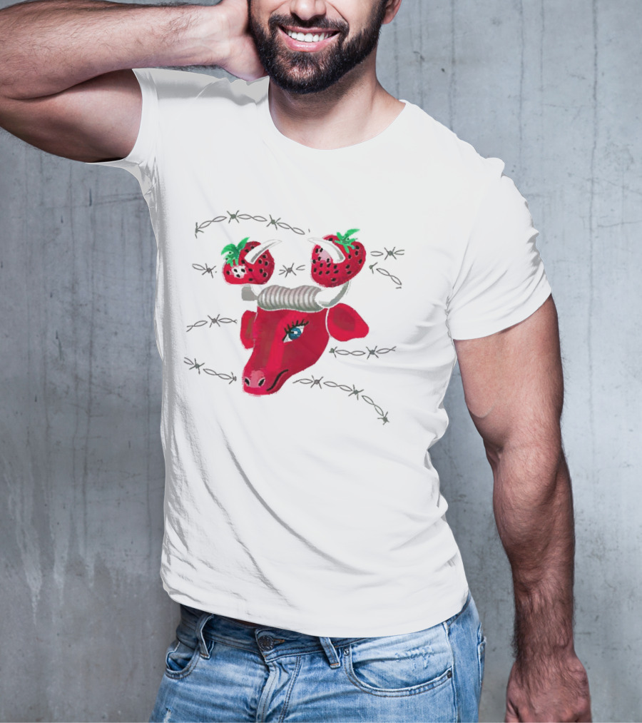 Strawberry Bull Barbed Horns T-Shirt