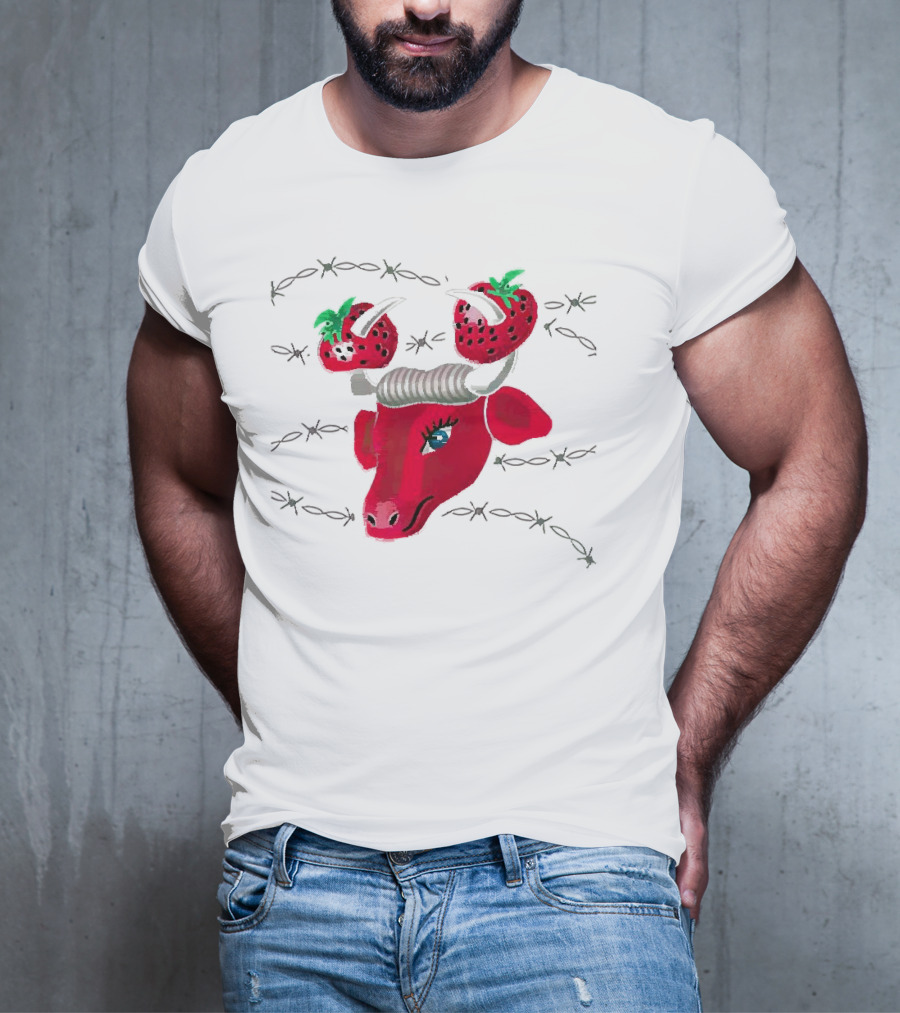 Strawberry Bull Barbed Horns T-Shirt