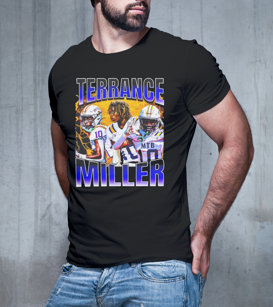 Terrance Miller Football MTB 10 Graphic Locker Room Sports Image T-Shirt