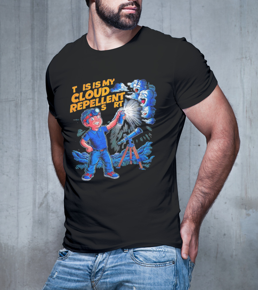 Funny Stargazing With Cloud Repellent Spray And Telescope T-Shirt