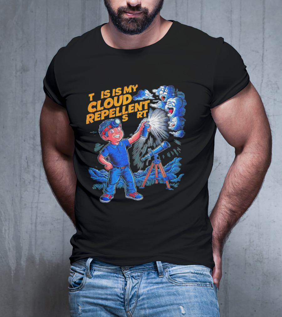 Funny Stargazing With Cloud Repellent Spray And Telescope T-Shirt