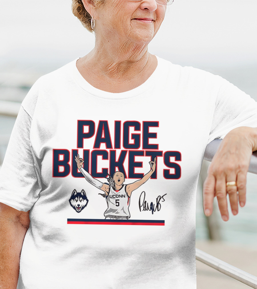 UConn Paige Bueckers Buckets Huskies Basketball Signature T-Shirt