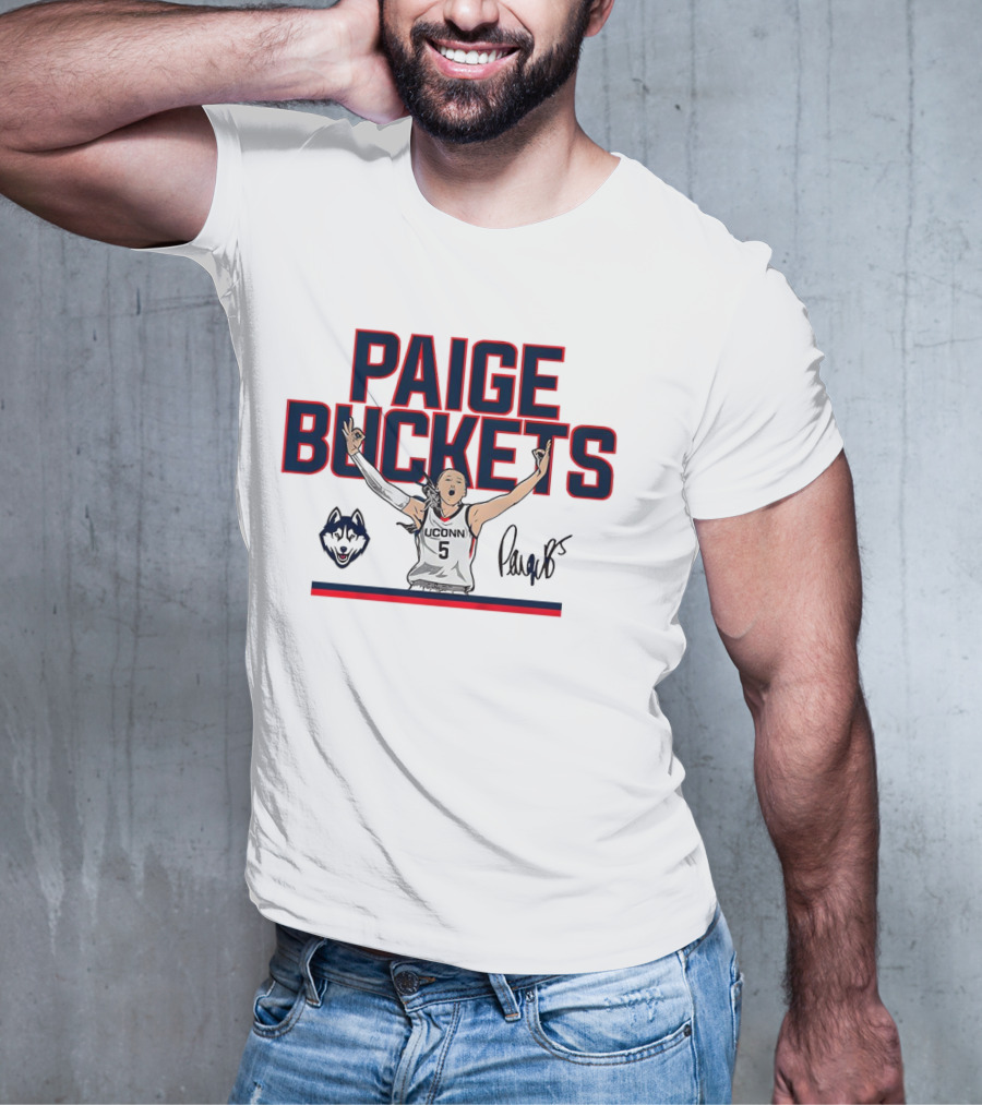 UConn Paige Bueckers Buckets Huskies Basketball Signature T-Shirt