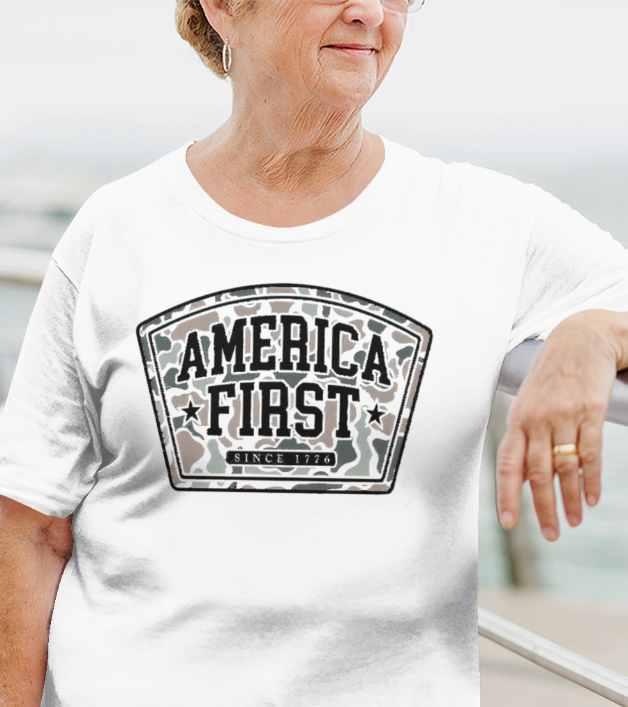 America First Camo Patch Since 1776 T-Shirt