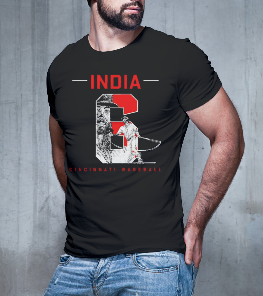 India Cincinnati Baseball Player T-Shirt